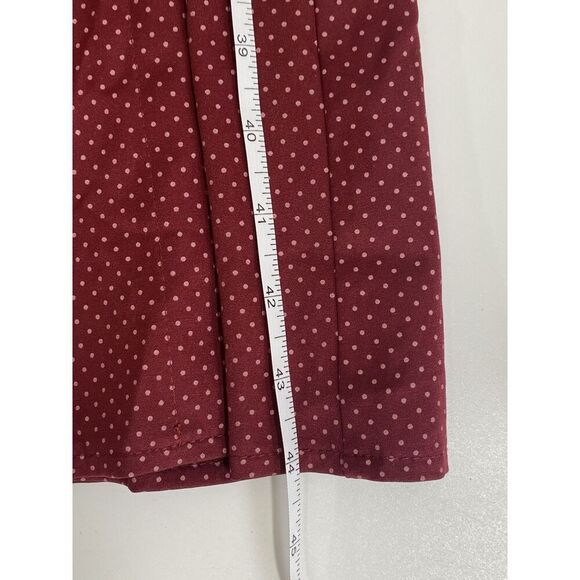 Elisabetta Franchi Dress Burgundy Wrap Polka Dots Size 44 Missing Belt - Picture 13 of 13